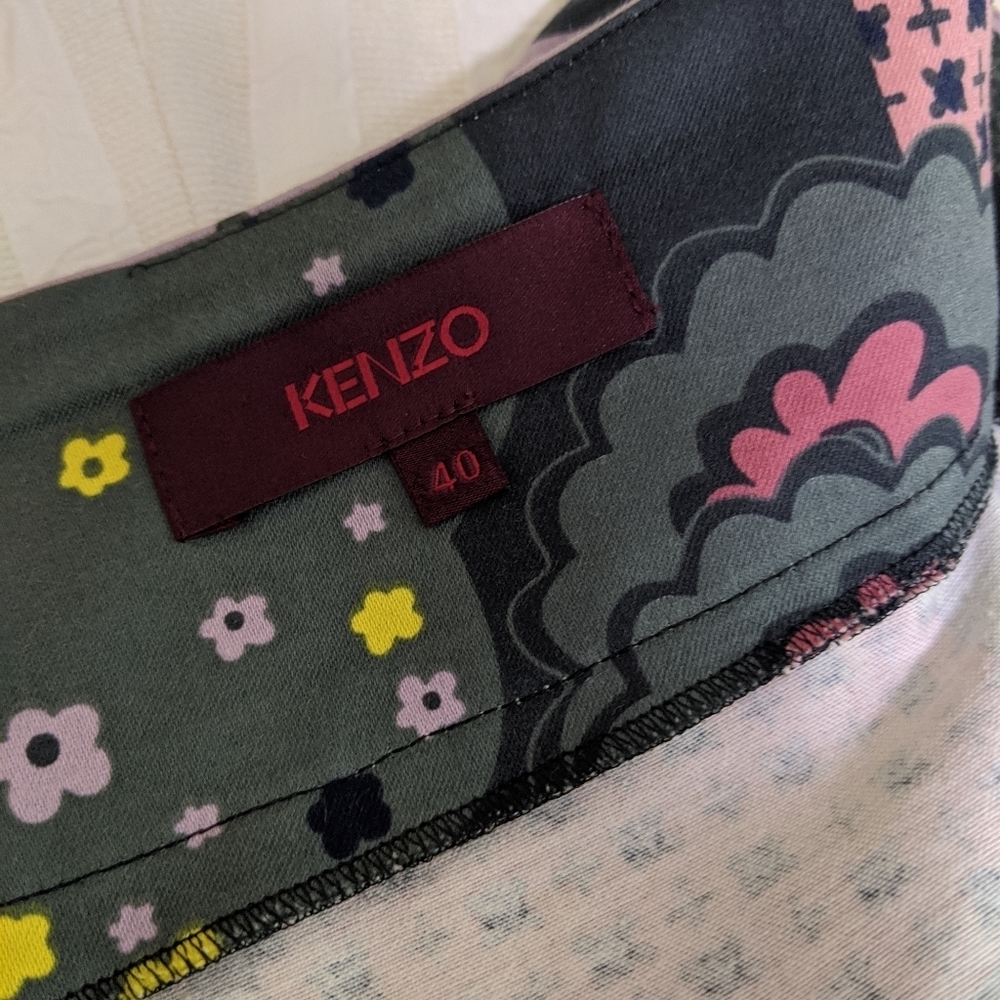Vintage Kenzo A-line floral hippie 60s skirt - Picture 5 of 6